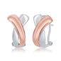 Sterling Silver Two-Tone Rose Gold Plated Awareness Ribbon Earrings