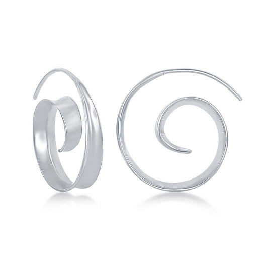 Sterling Silver Swirl Design Earrings