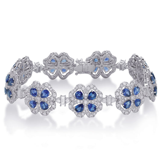 White Gold Saphhire & Diamond Bracelet