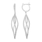 Sterling Silver 2.0 cttw Whtie Topaz Open Twist Bridal Earrings