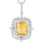 Sterling Silver 3.24 ct Octoagon Citrine with .858 ct White Topaz Necklace