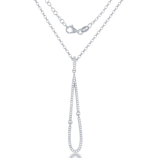 Sterling Silver White Topaz .576 cttw Teardrop Necklace