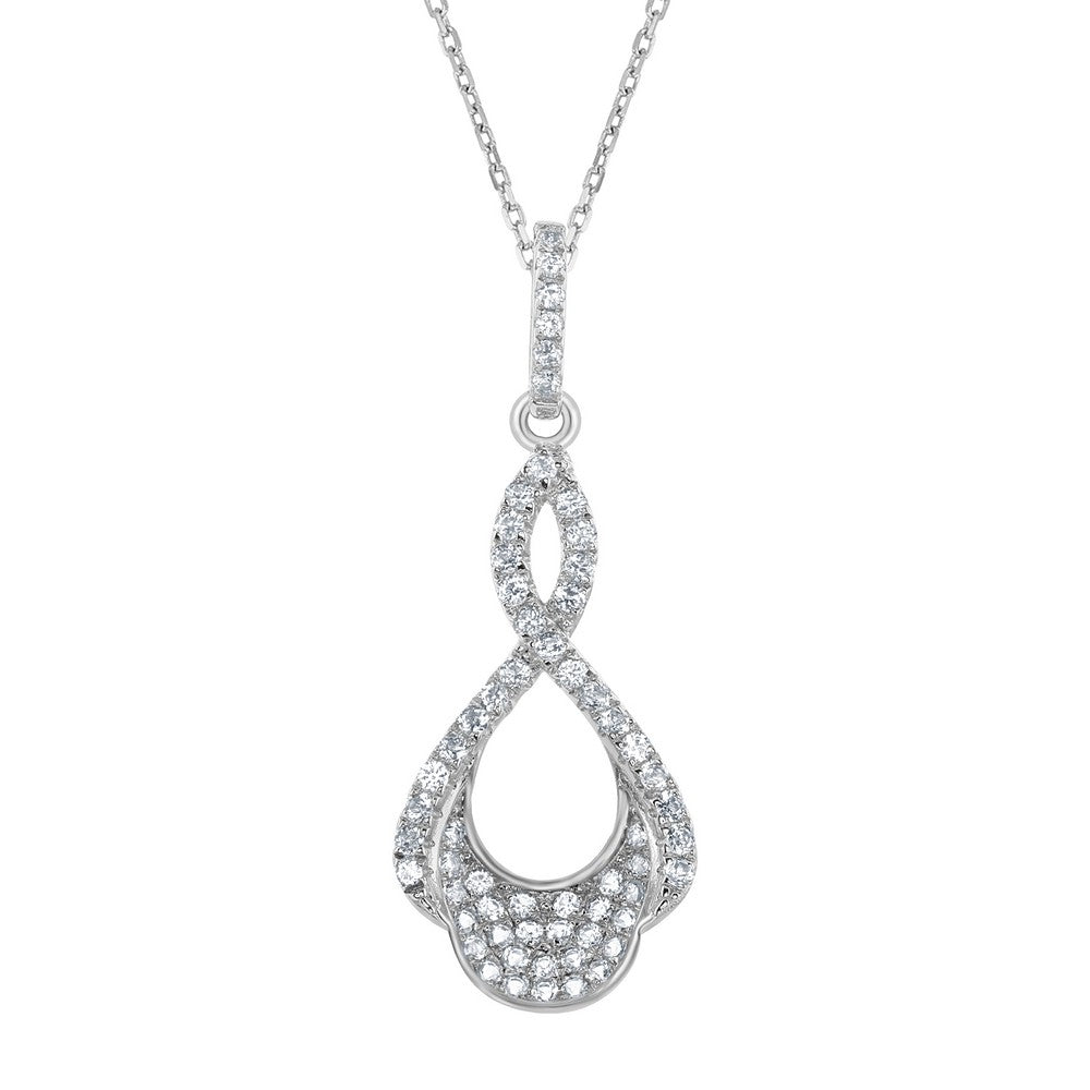 Sterling Silver Open 2.25cttw White Topaz Pendant