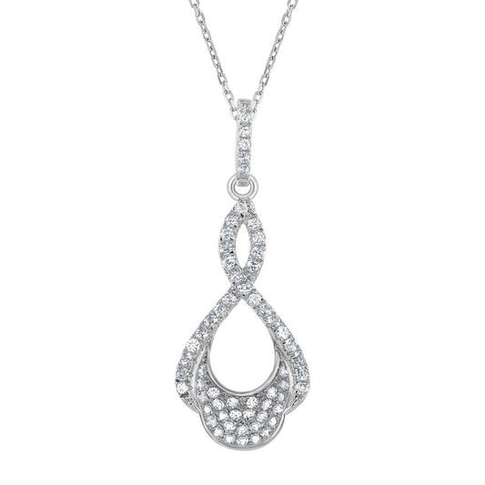 Sterling Silver Open 2.25cttw White Topaz Pendant