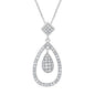 Sterling Silver Double Dangling 1.88cttw White Topaz Teardrop Bridal Pendant