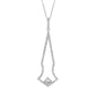 Sterling Silver Thin Long Open 2.51cttw White Topaz Bridal Necklace