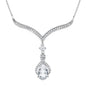 Sterling Silver 2.105 cttw White Topaz Dangling Teardrop Necklace