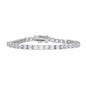 Sterling Silver 4mm Prong-Set Round 8 cttw White Topaz Tennis Bracelet