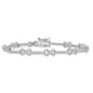 Sterling Silver X and Bar 2.40cttw White Topaz Bridal Bracelet