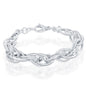 Sterling Silver  Multi-Oval Rope Design Bracelet, MADE IN ITALY