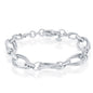 Sterling Silver Double Ovals High Polished Bracelet, MADE IN ITALY