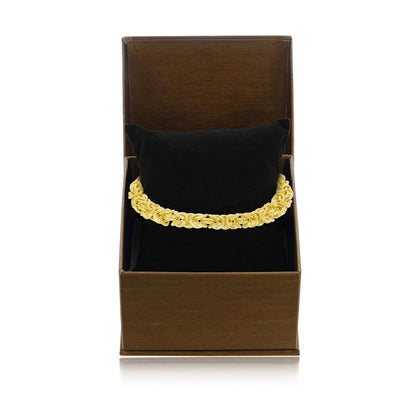 Sterling Silver With 14K Gold Overlay, Byzantine Bracelet, MADE IN ITALY