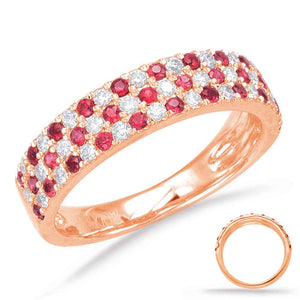 Rose Gold Ruby & Diamond Ring