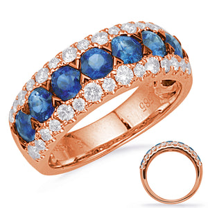 Rose Gold Sapphire & Diamond Ring
