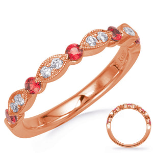 Rose Gold Ruby & Diamond Ring