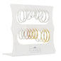 USE  COL 047        Sterling Silver, Rose and Gold Plated High Polish Hoop Earrings, 10 Pair Display