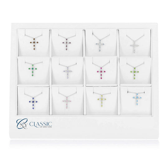 Sterling Silver 12PC Birthstone Cross Collection