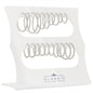 Sterling Silver In-and-Out CZ Hoop Earrings, 10 Pair Display