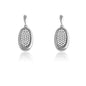 Sterling Silver Micro Pave Oval Earrings (78 stones)