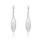 Sterling Silver Micro Pave Marquise Shaped Earrings (76 stones)