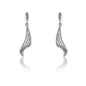 Sterling Silver Micro Pave Hanging, Twisted Earrings (36 stones)