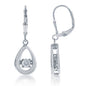 Sterling Silver Open Teardrop with Center Dancing CZ Earrings