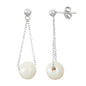 Sterling Silver Looped Chain with 10mm Freshwater Pearl Earrings