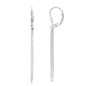 Sterling Silver Long Thin CZ Bar Earrings