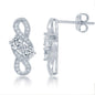 Sterling Silver Us2gether  Overlapping Round Two-Stone CZ Earrings