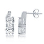 Sterling Silver Us2gether Square CZ Earrings