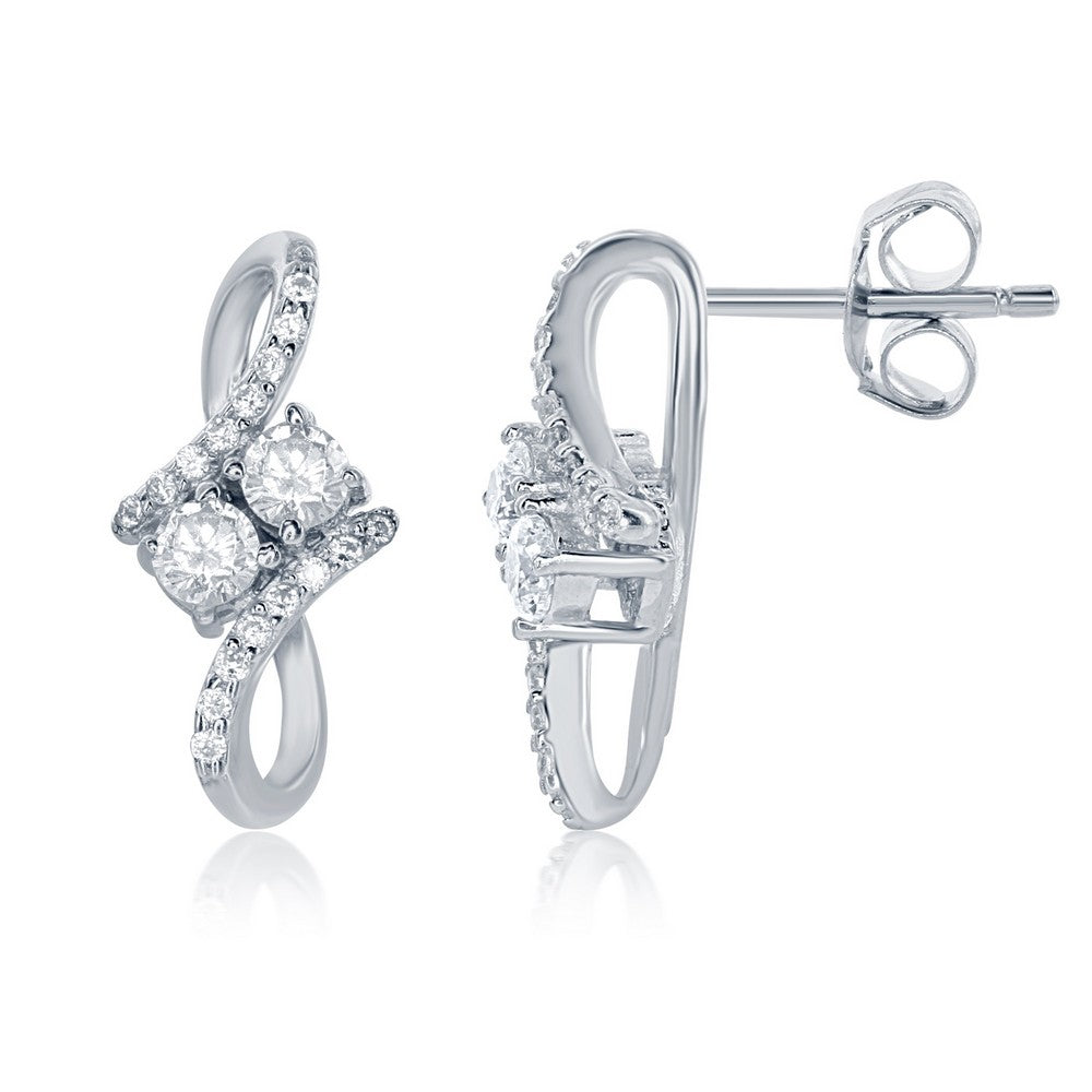 Sterling Silver Us2gether CZ Earrings