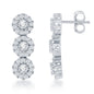 Sterling Silver Multiple Round CZ Earrings
