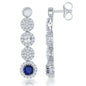 Sterling Silver Round CZ with Round Blue CZ Earrings