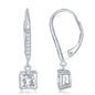 Sterling Silver Square CZ Earrings