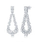 Sterling Silver Open Pearshaped CZ Statement Earrings