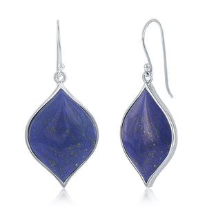 Sterling Silver Lapis Marquise Shaped Earrings