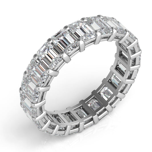 Platinum Emerald Cut Eernity Band