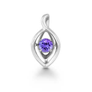Sterling Silver Shimmering Tanzanite  Marquise Shaped Pendant
