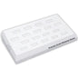 18 Ring Slots, White Leatherette Display
