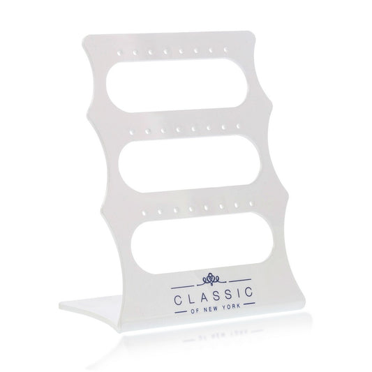 12 Earring Slots, White Acrylic Earring Display