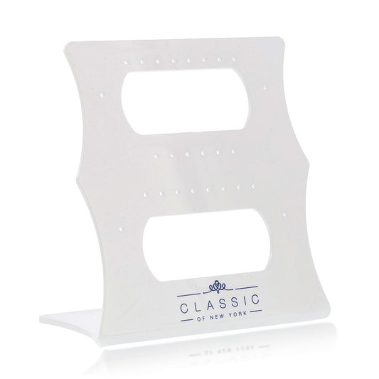 11 Slot Stud or Dangling Earrings, White Acrylic Display