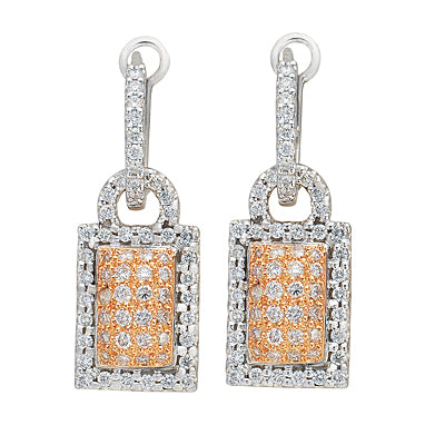 Rose & White Gold Diamond Earring