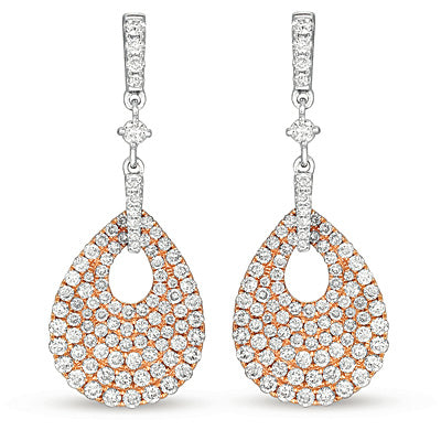 White & Rose Gold Diamond Earring