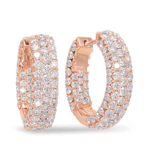 Rose Gold Diamond Hoop Earring
