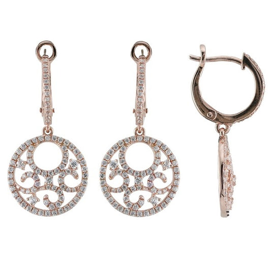 Rose Gold Diamond Hoop Earring