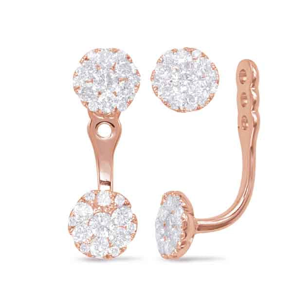 Rose Gold Diamond Earring Jackets