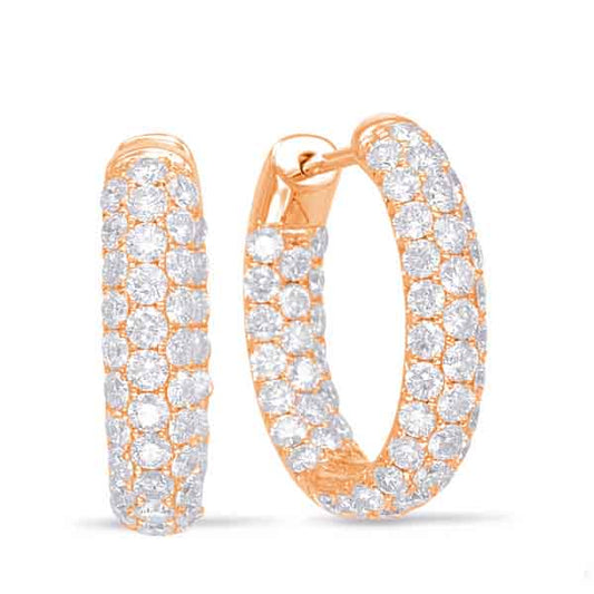 Rose Gold Diamond Hoop Earring