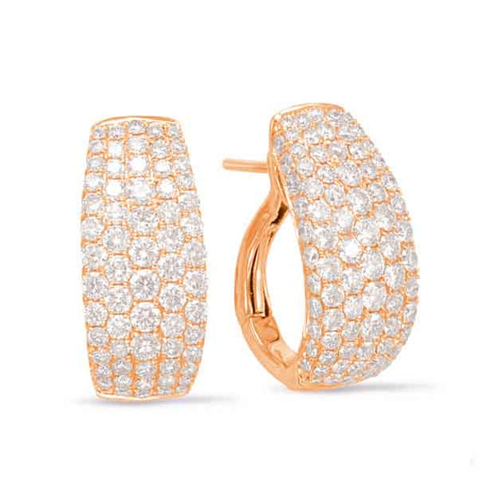 Rose Gold Diamond Hoop Earring