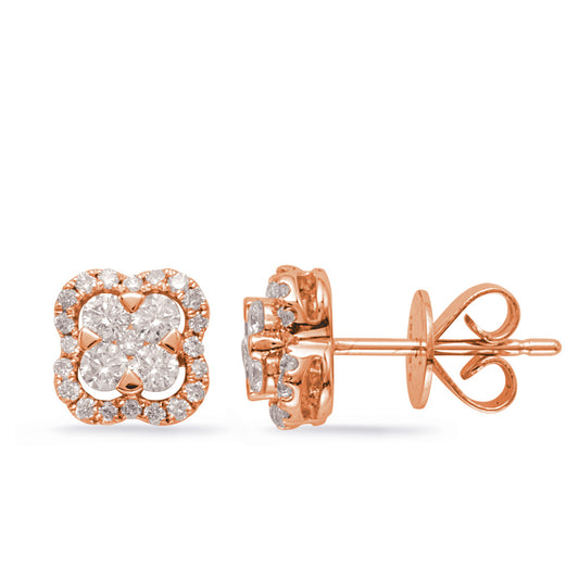 Rose Gold Diamond Earring