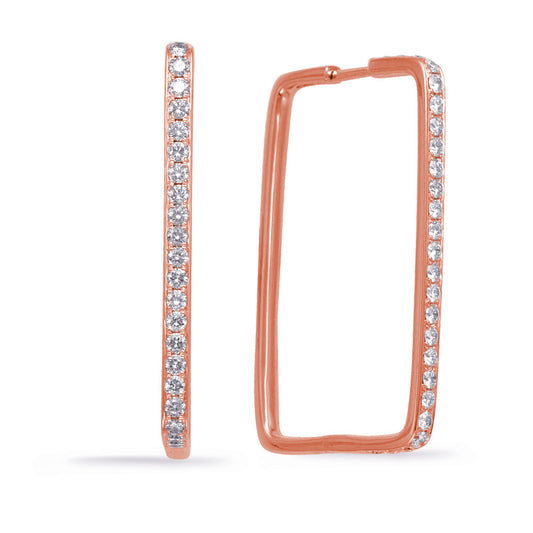 Rose Gold Diamond Hoop Earring